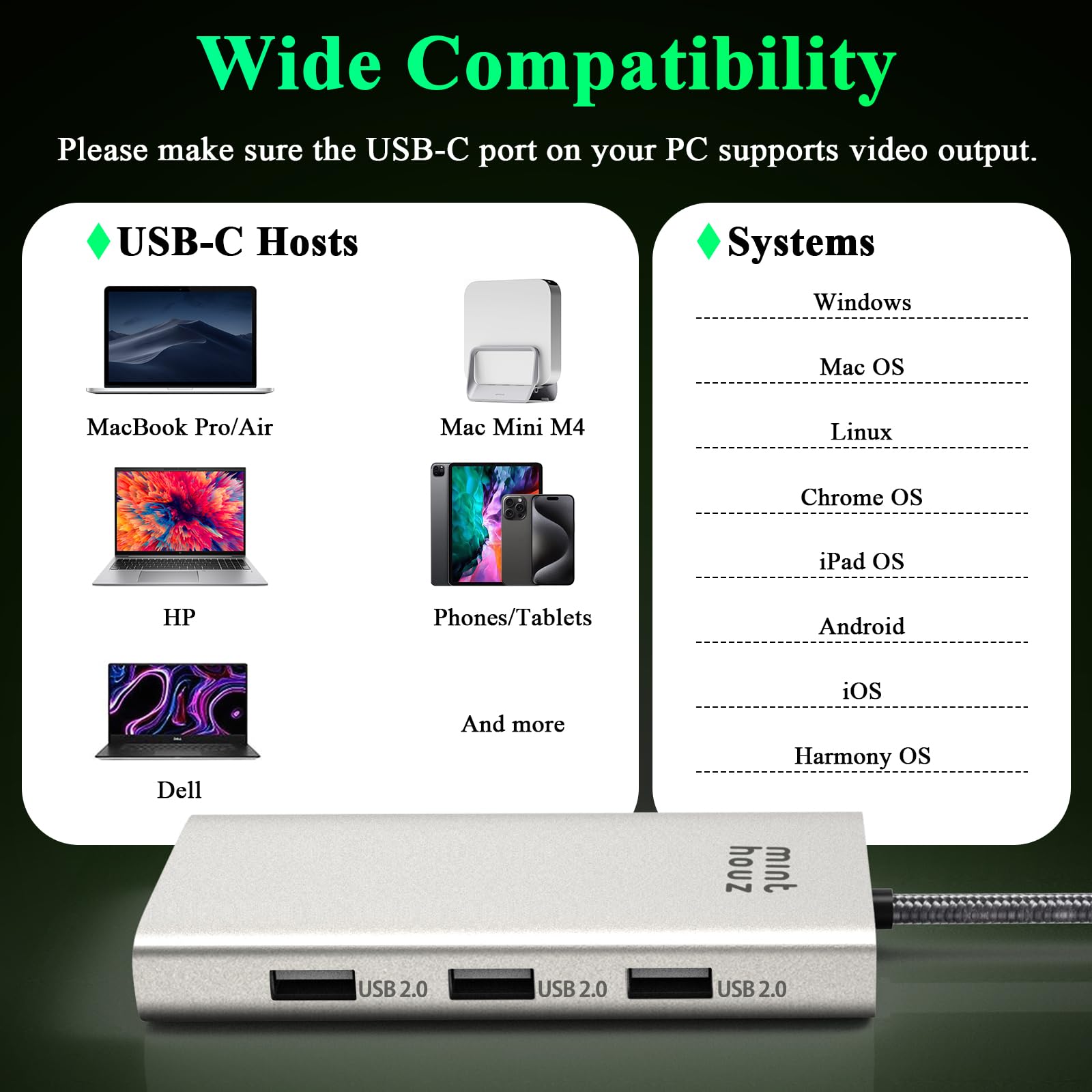 Docking station USB C Dual DP Monitor