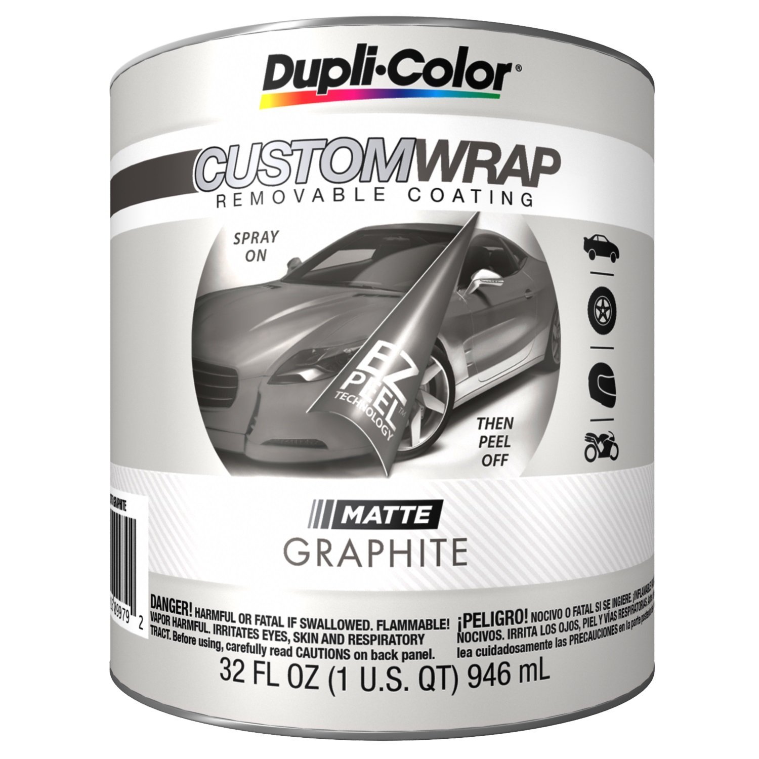Dupli-Color ECWBQ7970 Custom Wrap Removable Bulk Coatings, Matte, Graphite, 1 Quart