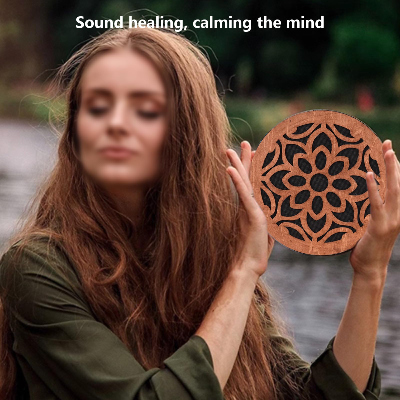 Tamburo Sonoro Oceano A Doppia Faccia – Legno Massello Con Perline Metalliche, Suono Rilassante Delle Onde, Strumento Per Meditazione E Guarigione Sonora