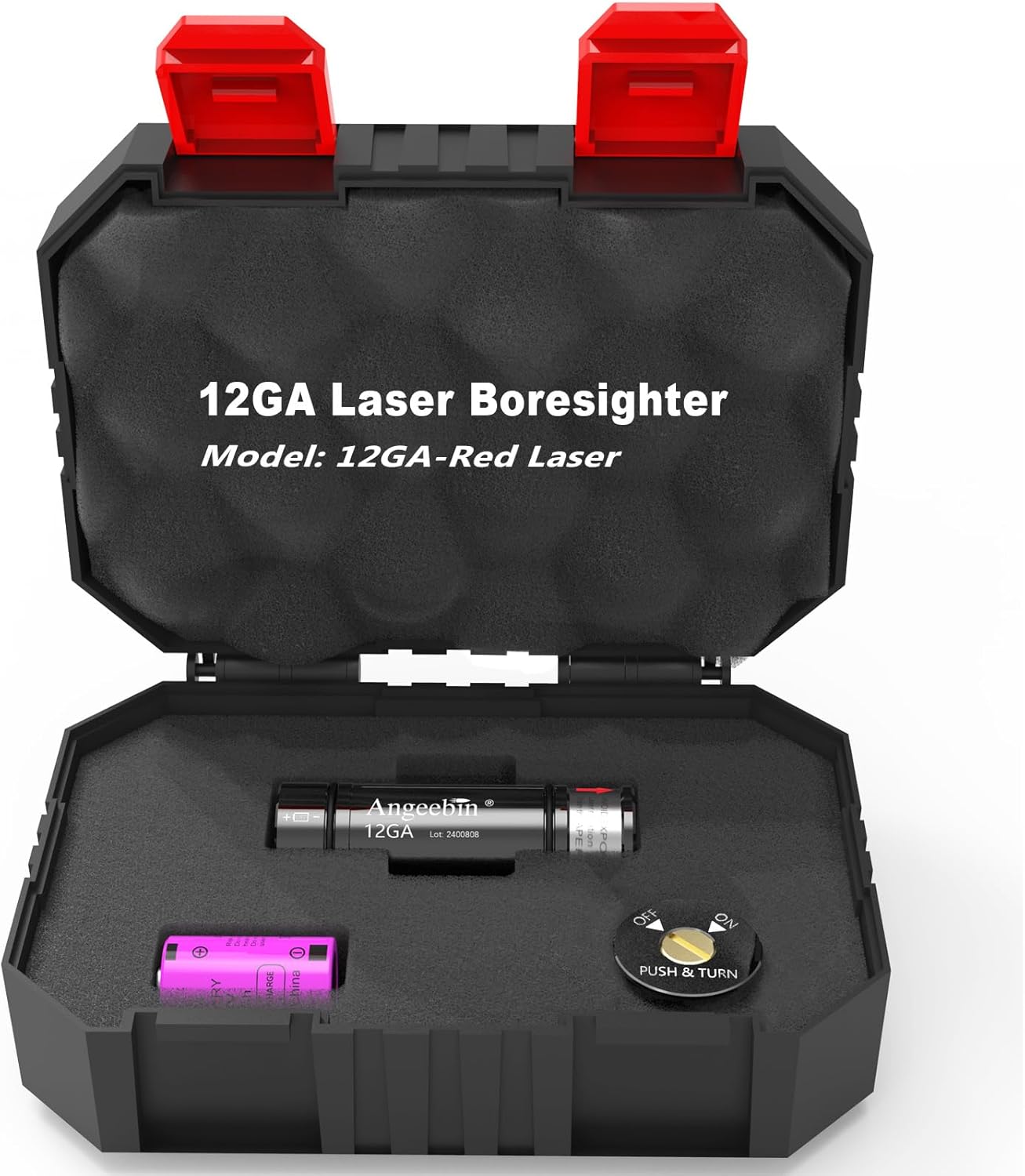 Bore Sight 12 Gauge Laser Boresighter Red Dot Zeroing Laser Bore Sight with Switch Turn On/Off