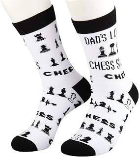 JNIAP Dad’s Lucky Chess Socks Chess Board Socks Chess Lover Gifts Chess Themed Socks Chess Pieces Socks