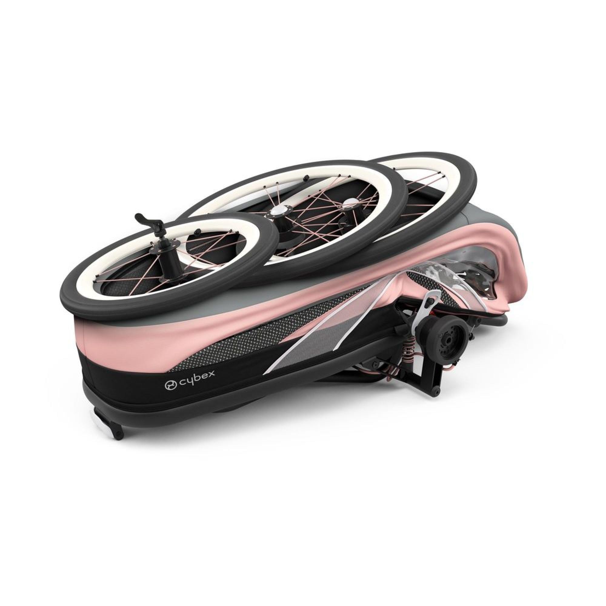 Cybex Remorque Multisport ZENO, 6 mois à 4 ans, 111 cm, 22 kg, Rose Silver Pink