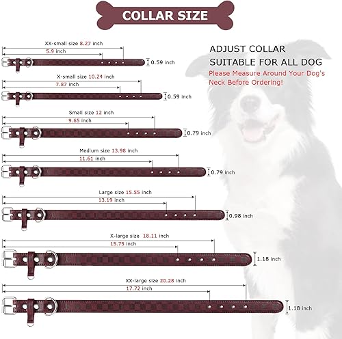Miniatura 6 de Collar de perro para perros pequeños, medianos y grandes, collares para mascotas, hembras y niños, collar de piel sintética con estampado a cuadros,