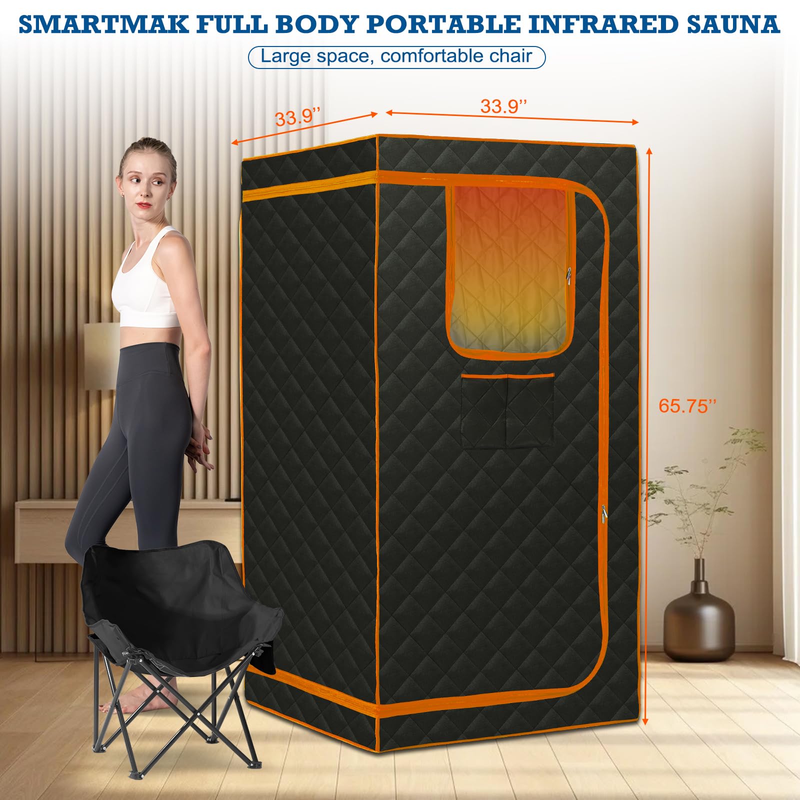 Snapklik.com : Smartmak Portable Infrared Sauna,1 Person Infrared Sauna Box