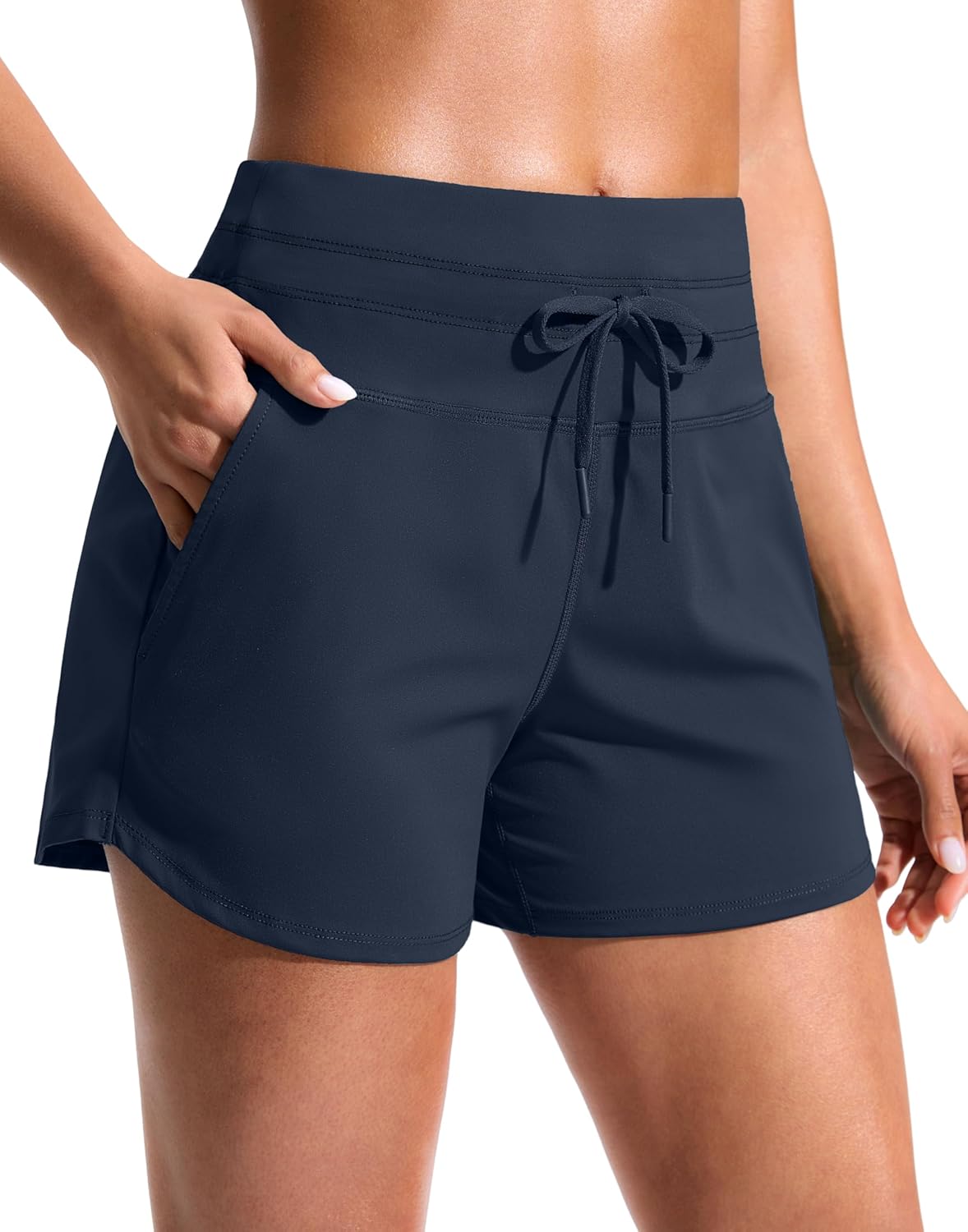Soothfeel Women's Athletic Running Shorts with Pockets 3.5" Quick Dry High Waisted Workout Active Gym Shorts for Women