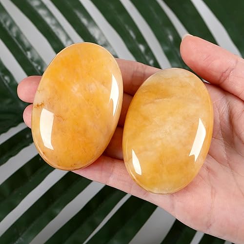 Miniatura 2 de ZHIYUXI Cristales de jade amarillo de 2.4 pulgadas, piedras preciosas de cristales y piedras, decoración de cristal, terapia de equilibrio de