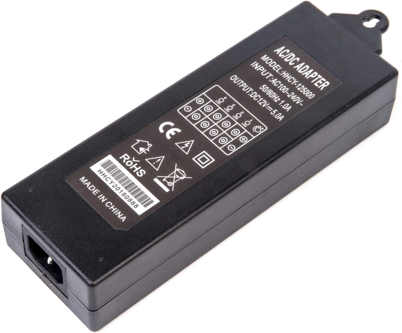 4 Channel CCTV Camera Power Supply 5 Amp Distribution Power Supply 90V-264VAC Input to 12V-13.8VDC Output Security Camera Power Adapter with PTC Fuse