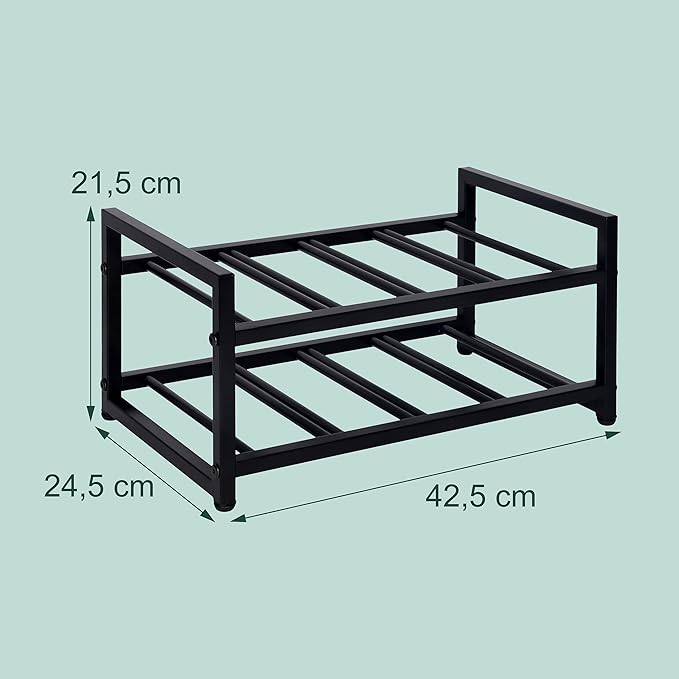 Relaxdays Soporte para Vino, 8 Botellas, Metal, Negro miniatura 3