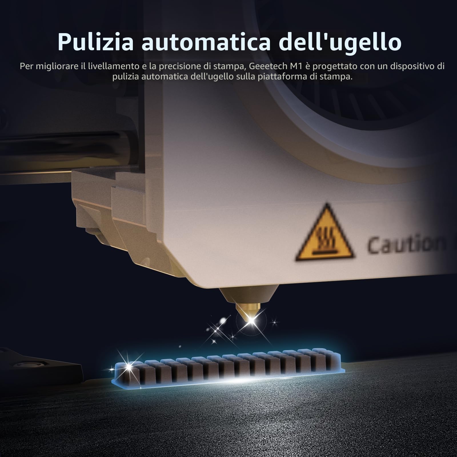 GEEETECH M1S Mini Stampante 3D, Stampante 3D per Principianti con estrusore a trasmissione diretta 250 mm/s per principianti con schermo a colori, Tre ventole di raffreddamento Blu