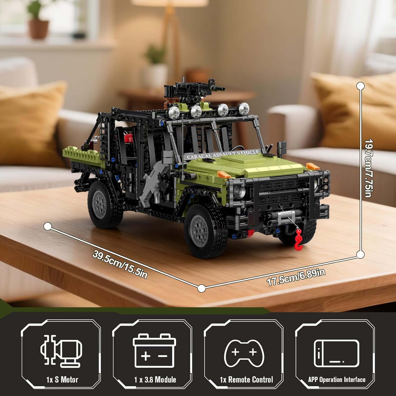 Mould King 20042 Military Truck Off-Road Vehicle Building Sets, 1577+ PCS Tactical Assault Vehicle with Remote & APP Control, Collectible Army Model Car Building Kits for Adults & Teens Age 14+