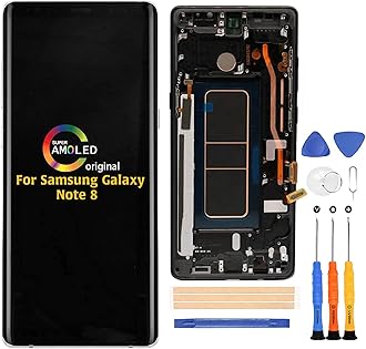 A-MIND for Samsung Galaxy Note 8 N950 Screen Replacement(with Frame),for Note 8 2017 -N9500 N950F/DS/W/U LCD Display Touch Screen Digitizer Assembly Parts,with Screen Protector+Tools (Black Frame)