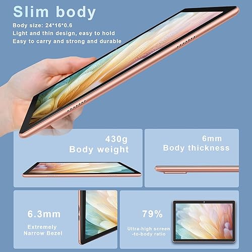Miniatura 6 de Tablet 10.1 pulgadas Android 12 Tablet 2023 Última CPU Octa-Core 2.0GHz con 8 (4+4) GB RAM 64GB ROM512GB Expandible, certificado por Google 5G WiFi,