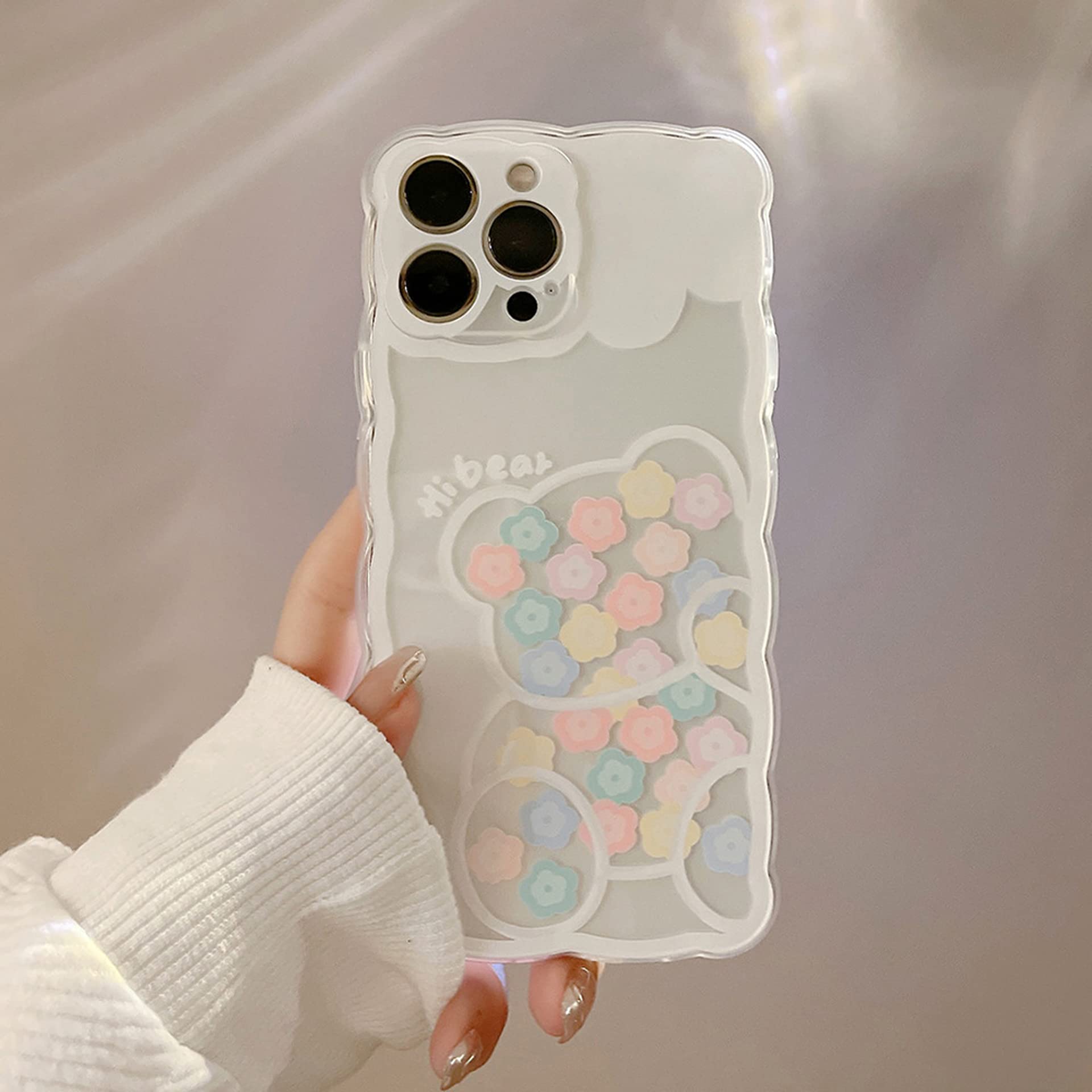 IPhone 15 Pro Hülle - Tulpen & Wellen-Design, Weiches Silikon, Kratzfest & Stoßsicher