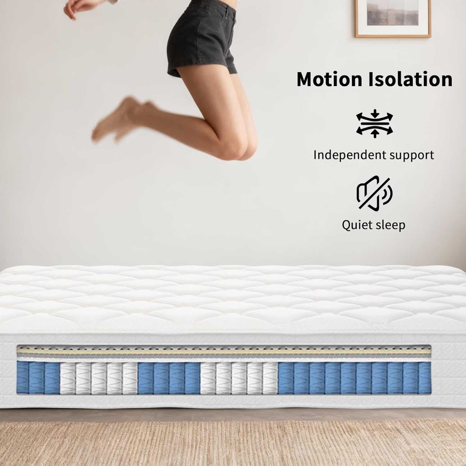 King Mattress, 12 Inch Hybrid Memory Foam Mattress in a Box, Cooling Gel for Pressure Relief & Back Pain Support, CertiPUR-US Certified, Medium Firm, Breathable Comfort Sleep