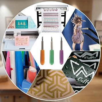 HOOFULL 35 PCS Replacement Plotter Blades Compatible with Cricut Machines for Explore Air/Maker/Expression, Include 5 PCS Thin Cutting Blades, 20 PCS Standard Blades, 10 PCS Deep Cutting Blades
