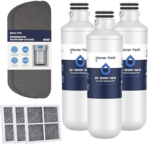 GLACIER FRESH LT1000PC Filtro de agua de repuesto y colector de goteo para refrigerador cortable