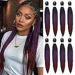 Beyond Beauty Braiding Hair pre stretched, Braids Synthetic Fiber Ombre Yaki Texture, Natural Easy Twist Braids Crochet Hair Hot Water Setting hair extensions