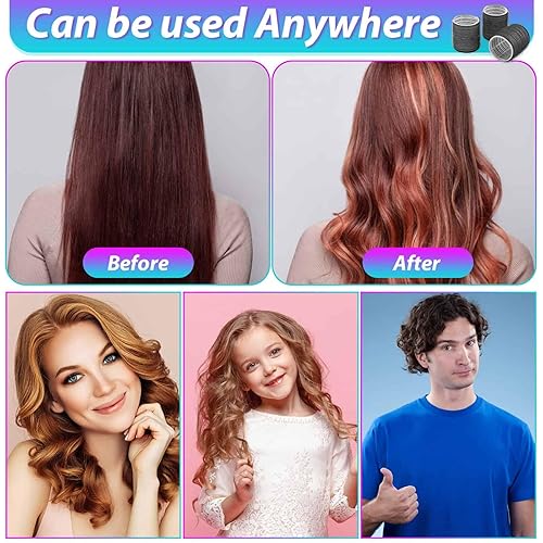 Miniatura 7 de Juego de 48 rulos de pelo con 24 rodillos de pelo de 4 tamaños (6 rodillos jumbo6 rodillos grandes6 rodillos medianos6 rodillos pequeños) y 24