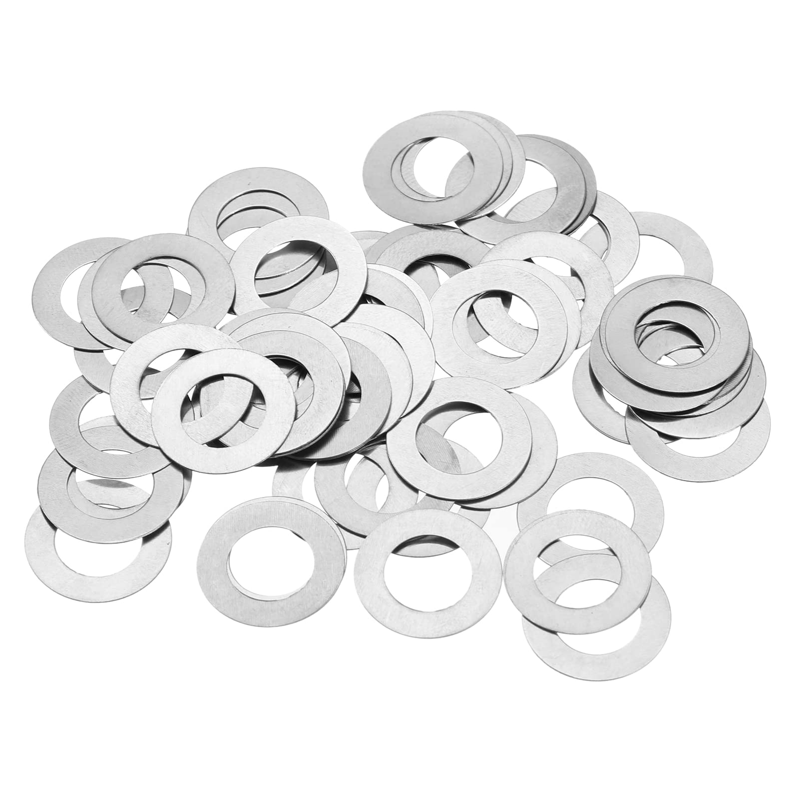 uxcell M8 304 Stainless Steel Flat Washers, 50pcs 8x14x0.3mm Ultra Thin Flat Spacers for Screw Bolt, Electronic Repair, Automotive