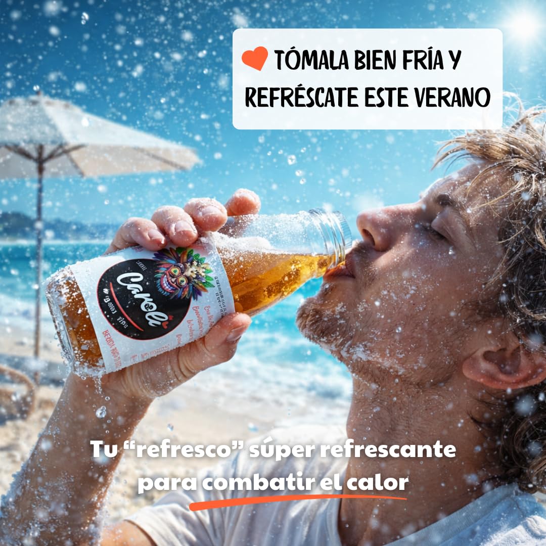 CAROLI Bebida de jengibre limón y canela Refresco natural Sin gas Sin azúcares Sin alcohol Digestiva Antiinflamatoria Antioxidante Hidratante Ginger 6x230ml