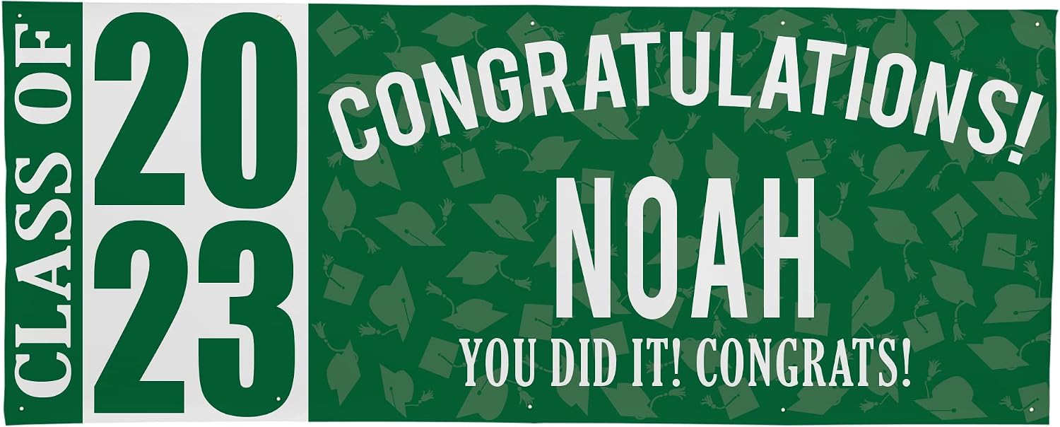 Let’s Make Memories Class of 2023 Graduation Banner - Green - Graduation Party Décor - 10 Feet