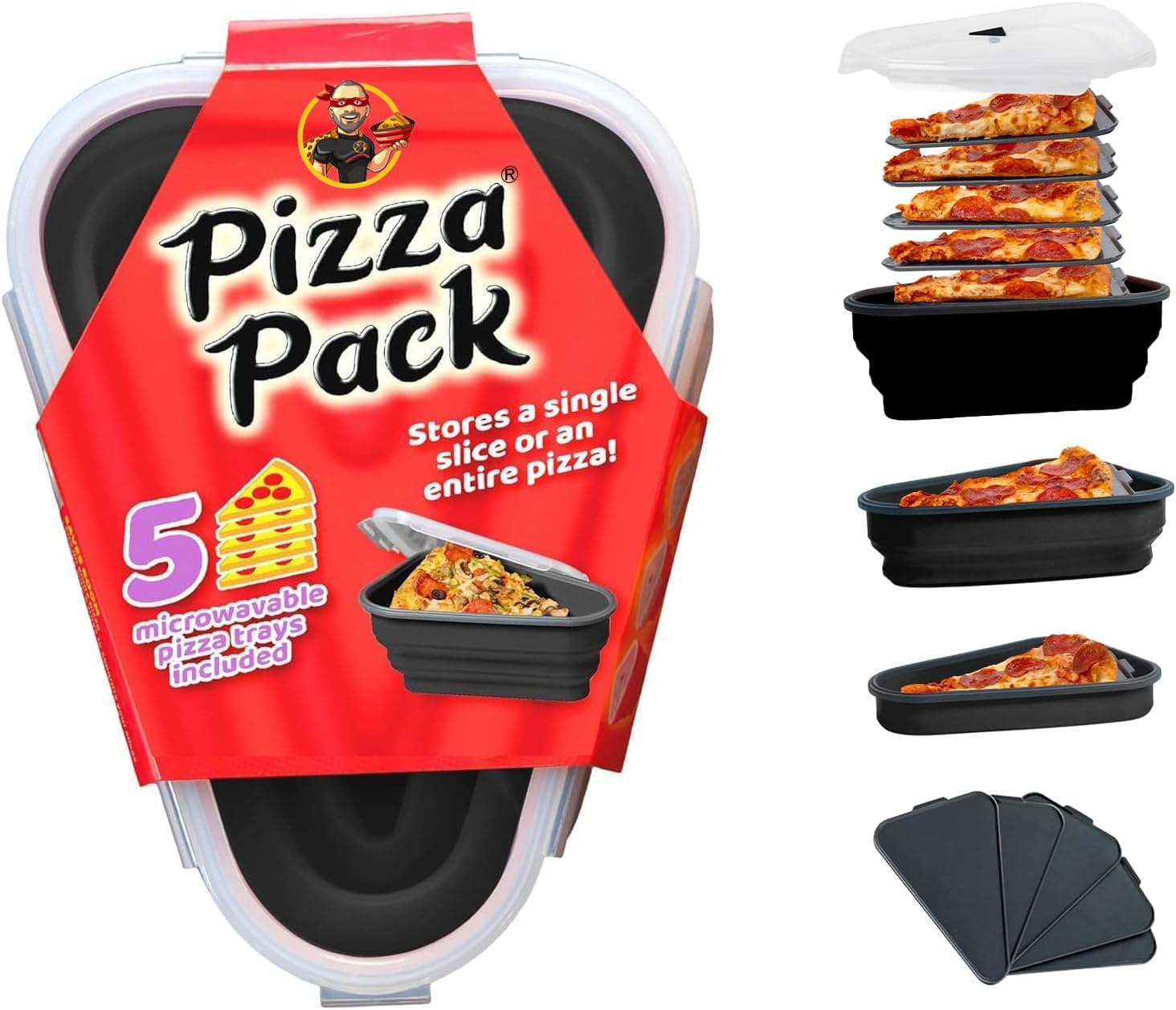 Lock & Lock Pizza Slice Container, Tray and Saver, 2 Pack