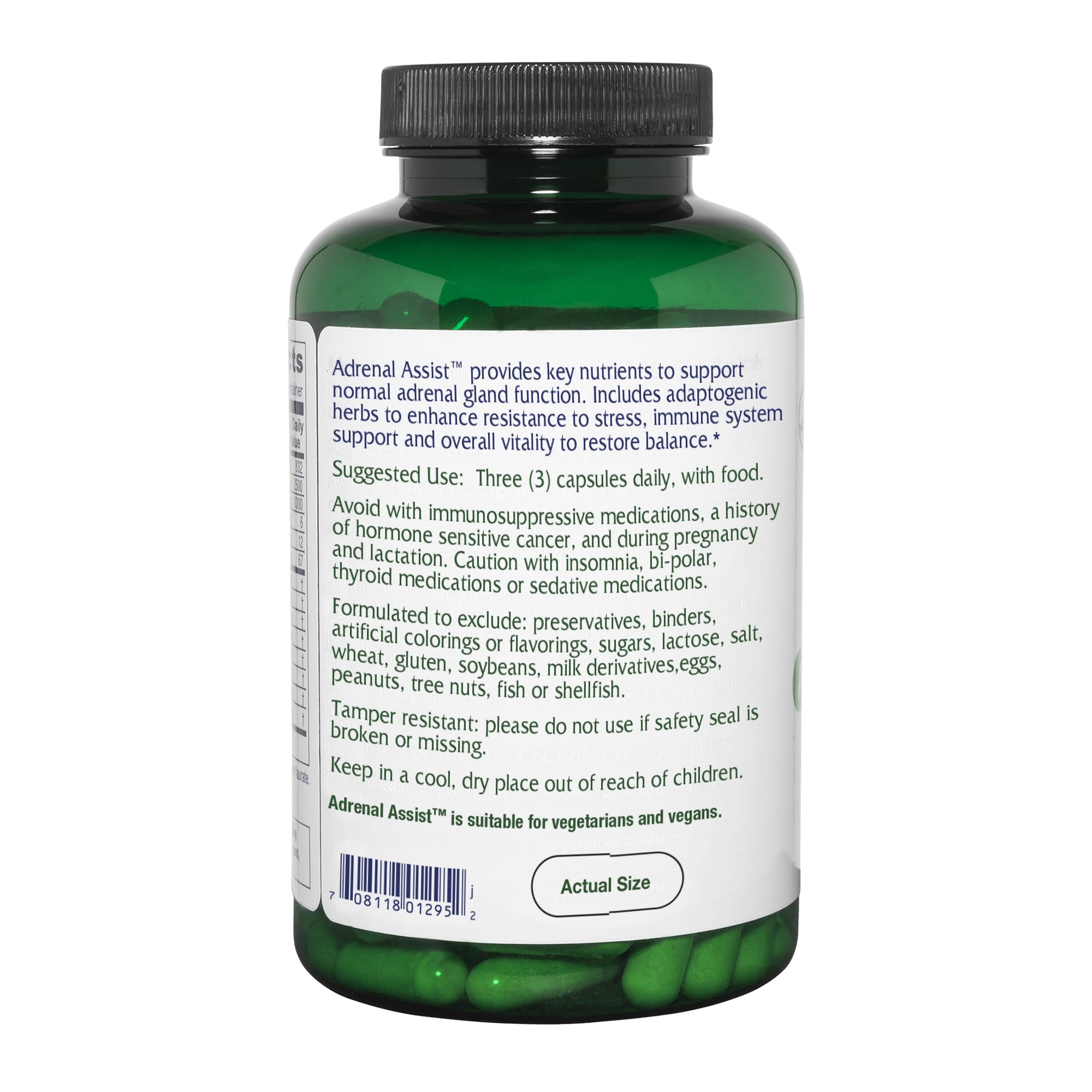 Vitanica Adrenal Assist, with Ashwagandha Root Extract, Vegan, 180 Capsules — Amazon image 3