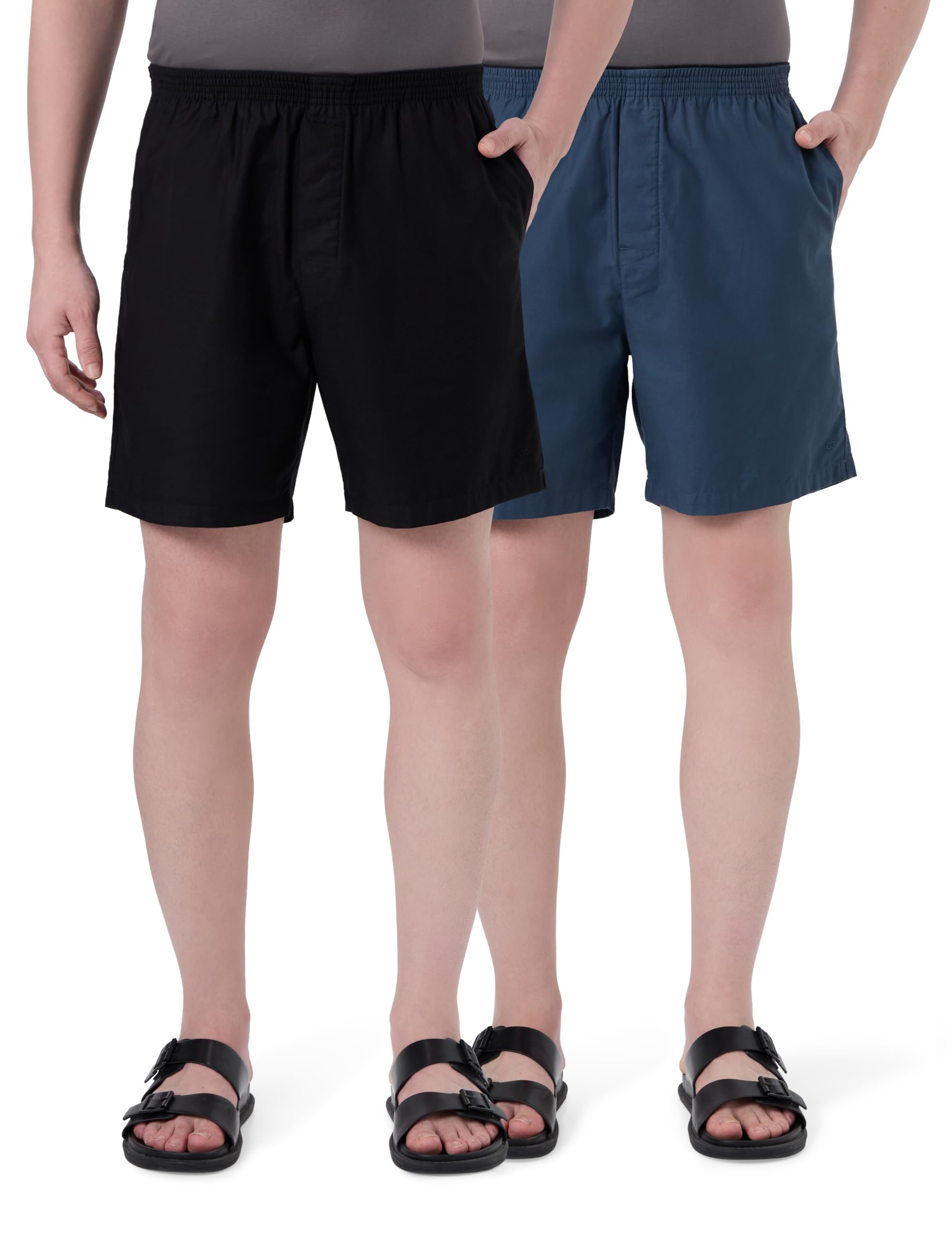 symbol premium Men's Pack of 2 100% Cotton Super Soft Solid Boxers | Elasticated Waistband | Dual Side Pockets | Available in Plus Sizes-picture-58