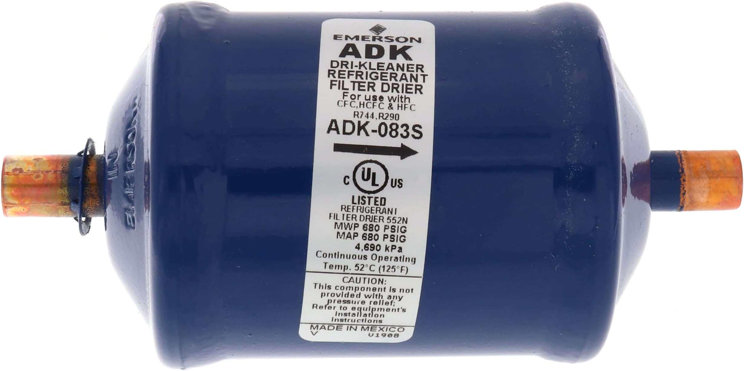 Emerson Climate Technologies/Alco Controls 060132 ADK-083S 3/8" Sweat liquid line filter drier