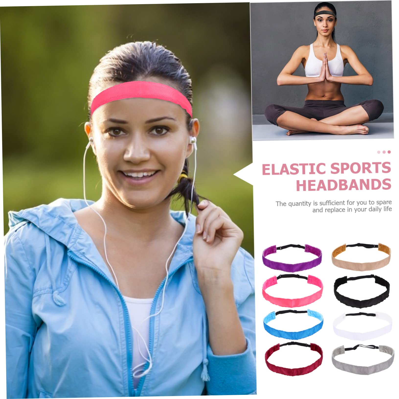 Toddmomy Yoga Fitness Hairband Bandana Per Donne Fascia Traspirante Fascia Per Assorbire Il Sudore Allenamento Sport Fascia Yoga Copricapo Assorbente Del Sudore Tessuto