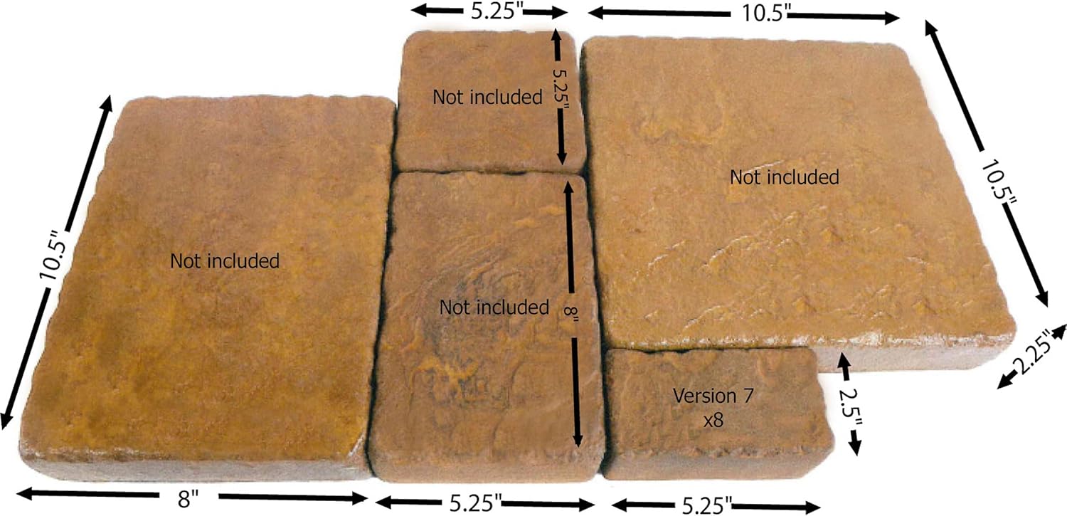 Rubber Mold for Masonry Concrete, Cobblestone Paver Form, Version 7