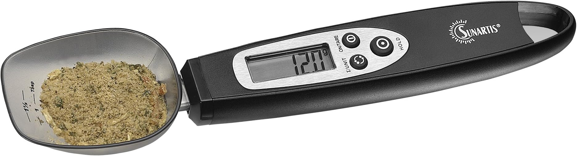 Sunartis41275 1-3013 ES494 Loeffelwaage Waegebereich (max.) 300g Ablesbarkeit 0.1g batteriebetrieben Schw, schwarz