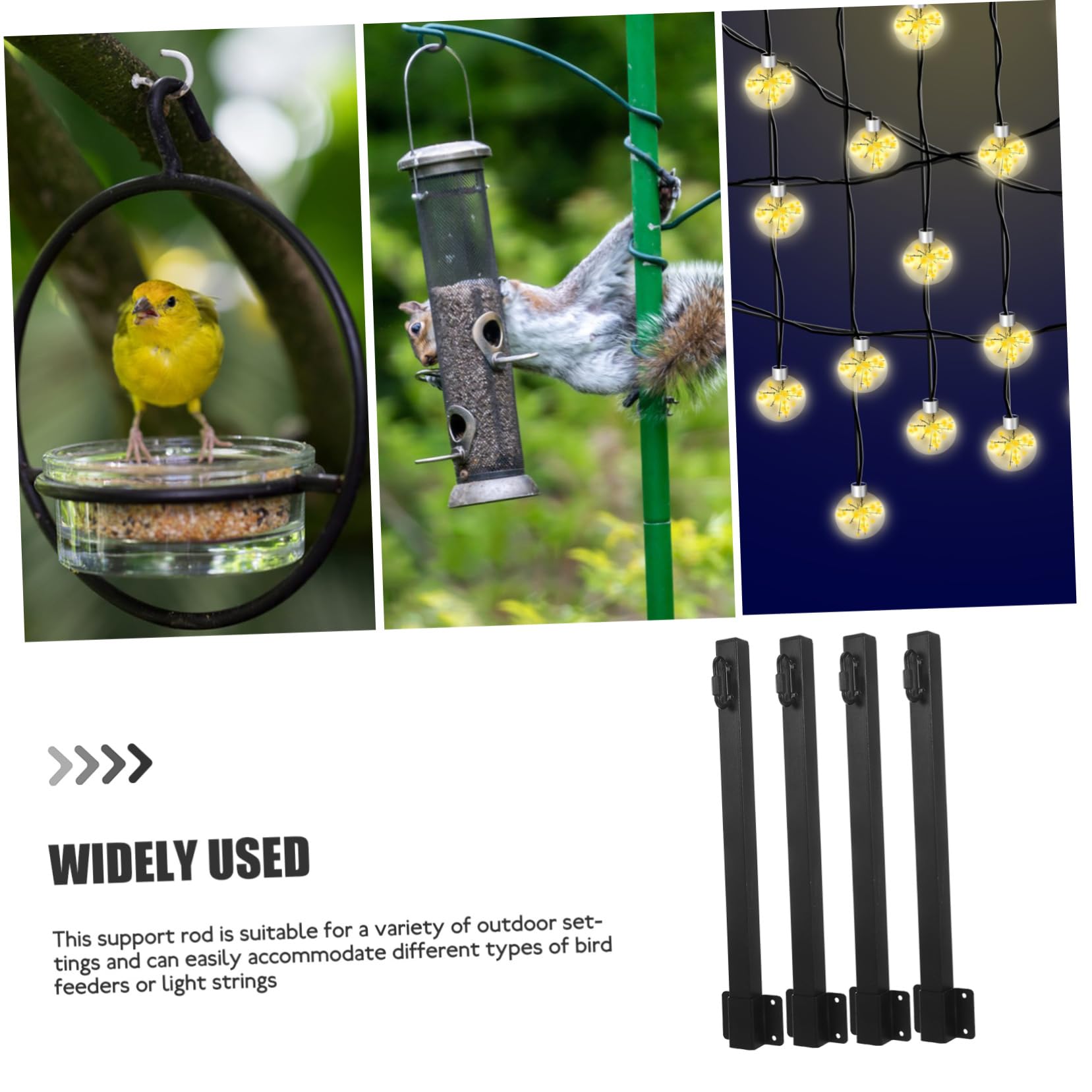 UKCOCO 4pièces Lot de Supports pour Guirlande Lumineuse Extérieure Poteaux Éclairage Suspendus pour Jardin et Terrasse