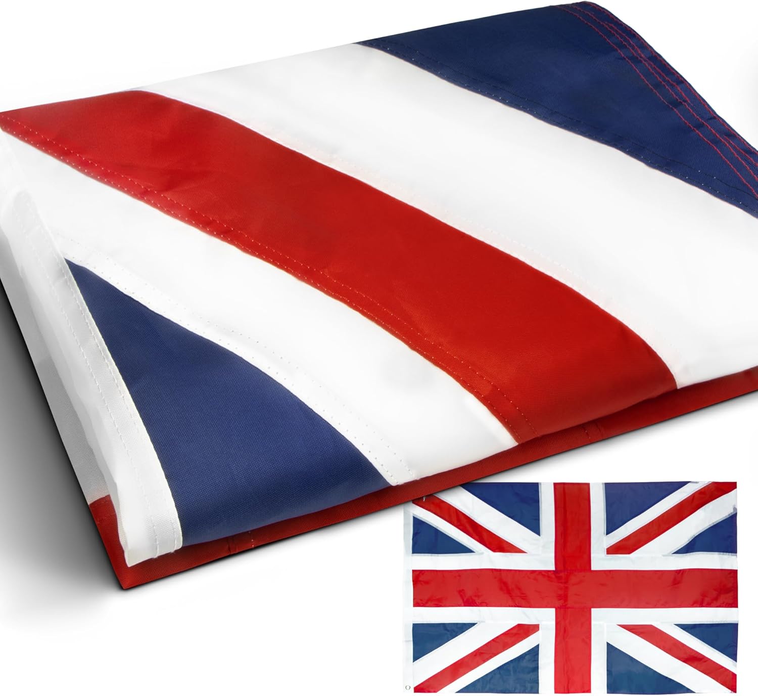 Anley Rip-Proof Double Sided 3-Ply United Kingdom UK Flag 3x5 Foot - Vivid Color, Canvas Header and Wrinkle Resistant - The Strongest, Longest Lasting British National Flags 3 X 5 Ft