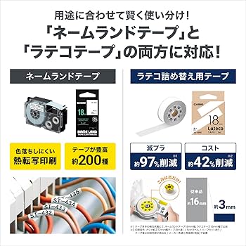 Amazon | カシオ ラベルライター ネームランドBIZ+ ハイブリット