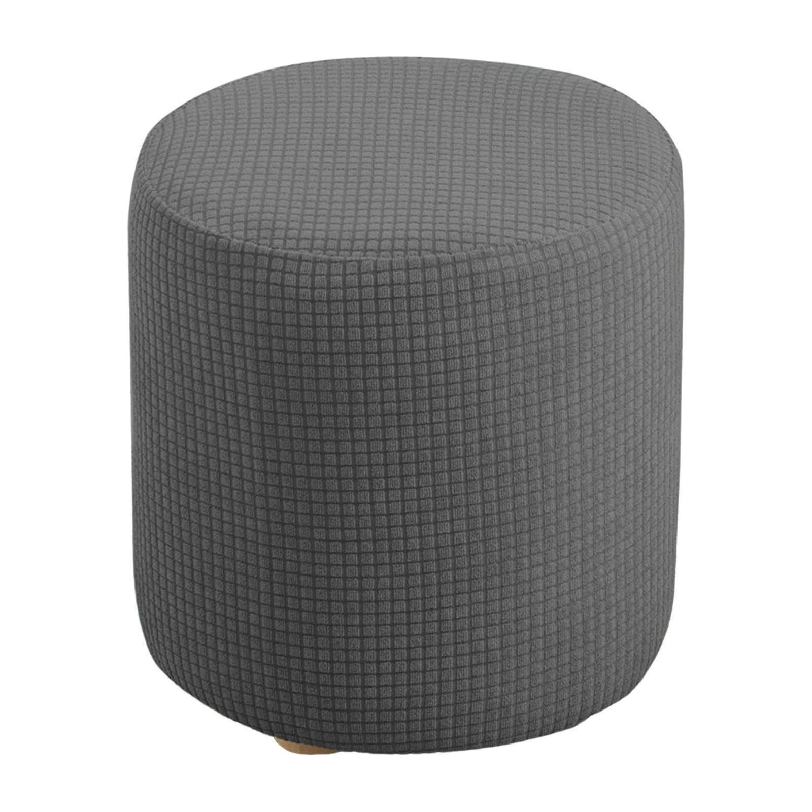 QIXCXAZ Round Ottoman Slipcover Stool Protector Unmatched Functionality Protects Daily Wear Adds Stylish To Decor Round Ottoman Slipcover Stool Furniture, Dark Green Chair Cover, 25-32cm