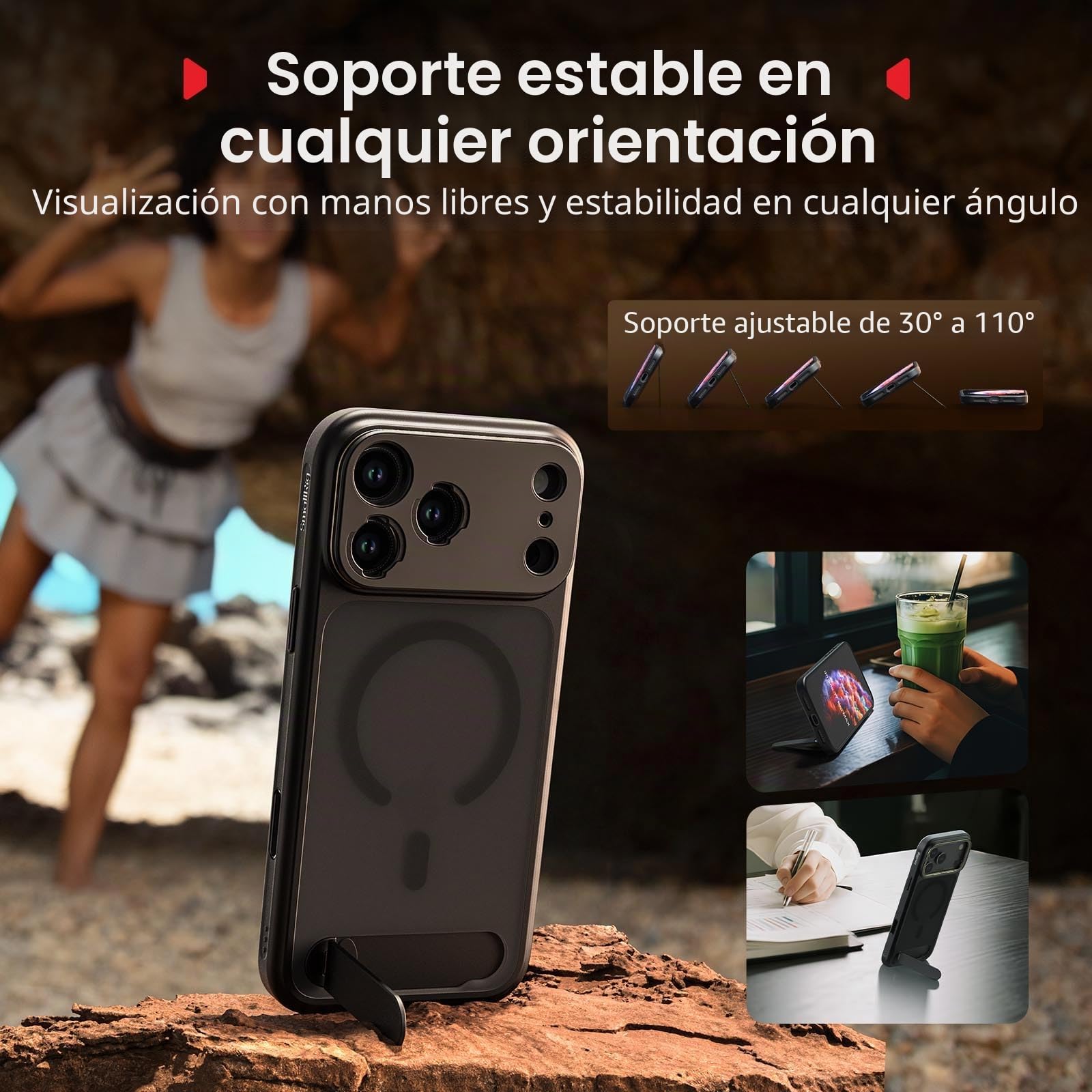 SMALLRIG Jaula para Video para iPhone 17 Pro MAX, con Funda TPU y Placas Traseras T-mount/17mm, Rig para Grabación y Vlog, Edición Flagship - 5543