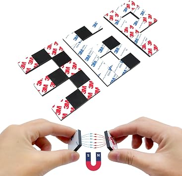 Thickend A + B Magnetic Tape with Adhesive Backing, 1"x1" x 36Pack Square a b Magnet Paired to Use, Flexible Magnet Dots Sticky for Crafts 25mmx25mm Thick 0.16"/ 4mm, 36Pack=18 Pairs