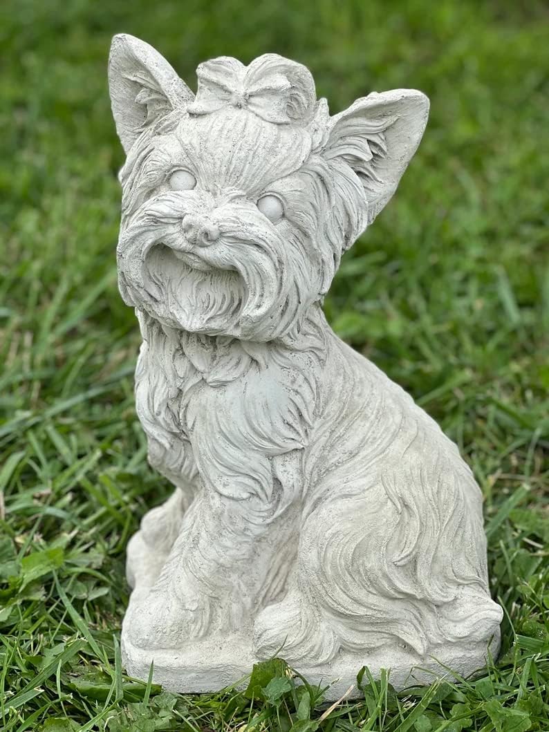 Yorkshire Terrier Statue Garden Statue Yorkie Memorial