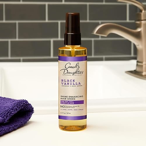 Miniatura 7 de Carols Daughter Brillo de cabello negro de vainilla hidratante y brillo para cabello seco y sin brillo con manteca de karité aceite de jojojoba y