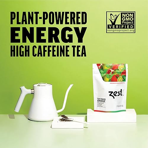 Miniatura 30 de Zest Tea - Té caliente premium de energía, mezcla de alta cafeína natural y saludable sustituto del café negro tradicional, 150 mg de cafeína por