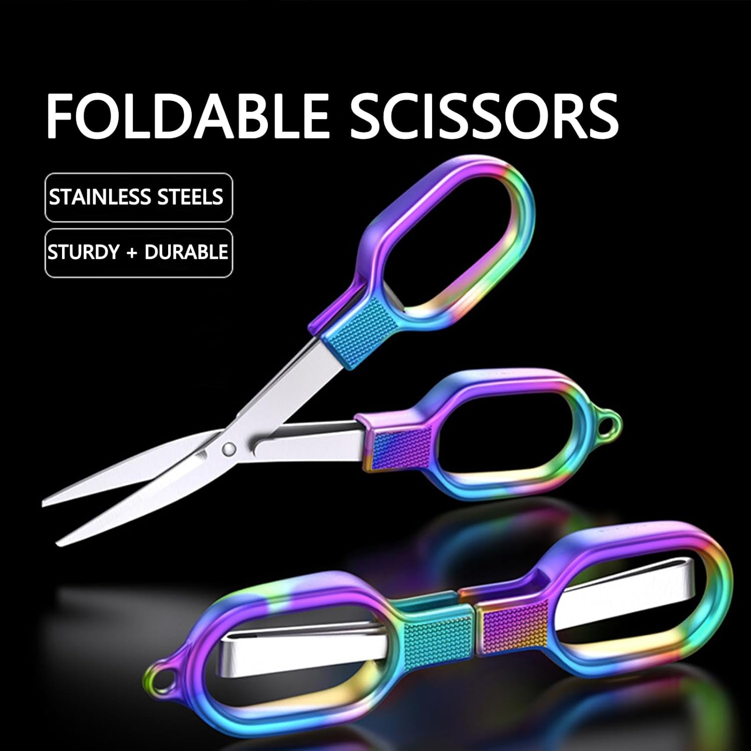 Folding Scissors, TSA Compliant and Portable, Compact, Safe Travel Scissors, Stainless Steel Retractable, 1 Pcs