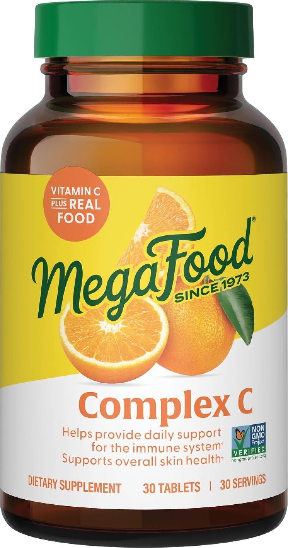 Complex C, Vitamin C Immune Support Supplement, 30 Tablets | Daily Support for a Healthy Immune System, 250mg Vitamin C per serving, Plus Real Food, Non-GMO, Vegan, 30 Servings