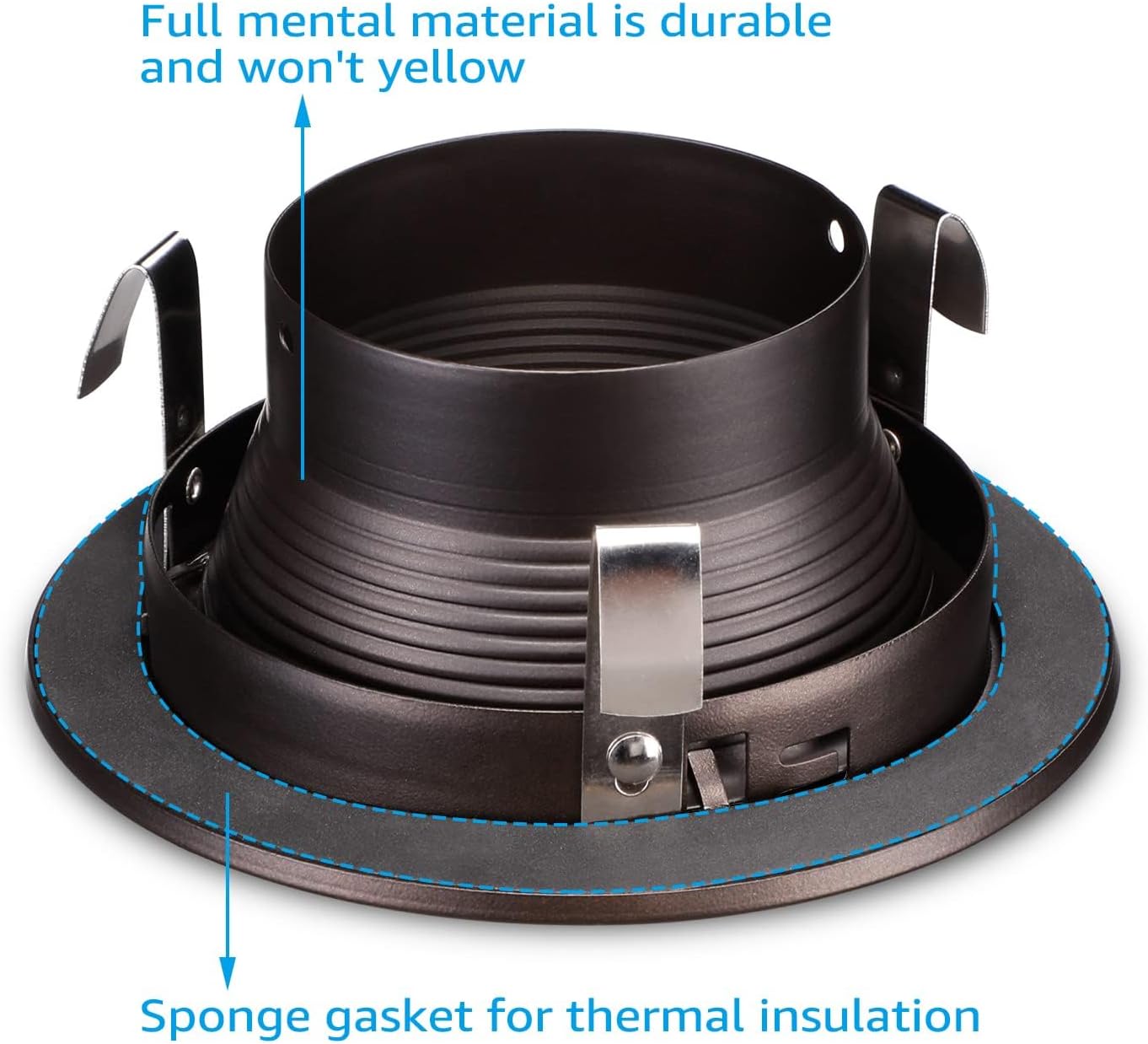 TORCHSTAR 4 Inch Rosewood Decor Recessed Light Trim, Metal Step Baffle Trim, Fit Halo/Juno Remodel Recessed Housing, 4 Inch Can Light Trim for PAR16, PAR20, BR20, Oil Rubbed Bronze, Pack of 6