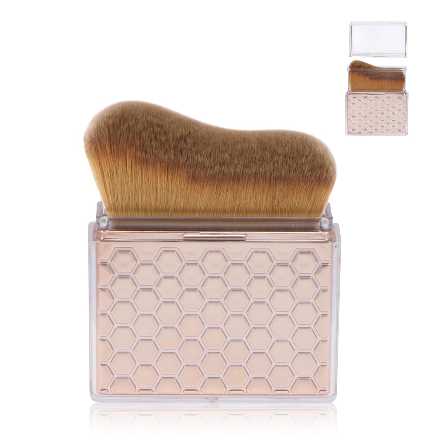 BABYSHEEP Sunscreen Applicator-Sunblock Brush for Face and Body, Sun Lotion/Cream Self Tanner,Bronzer Self Tan Applicator, Kabuki Brush For Application with Retractable Lid Travel Size(Rose-Gold)
