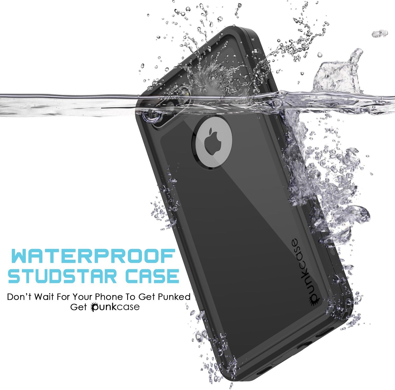 iPhone 7s Plus Waterproof Case, Punkcase [StudStar Series] [Slim Fit] [IP68 Certified] [Shockproof] [Dirtproof] [Snowproof] Armor Cover for Apple iPhone 7 Plus & 7s + [Black]