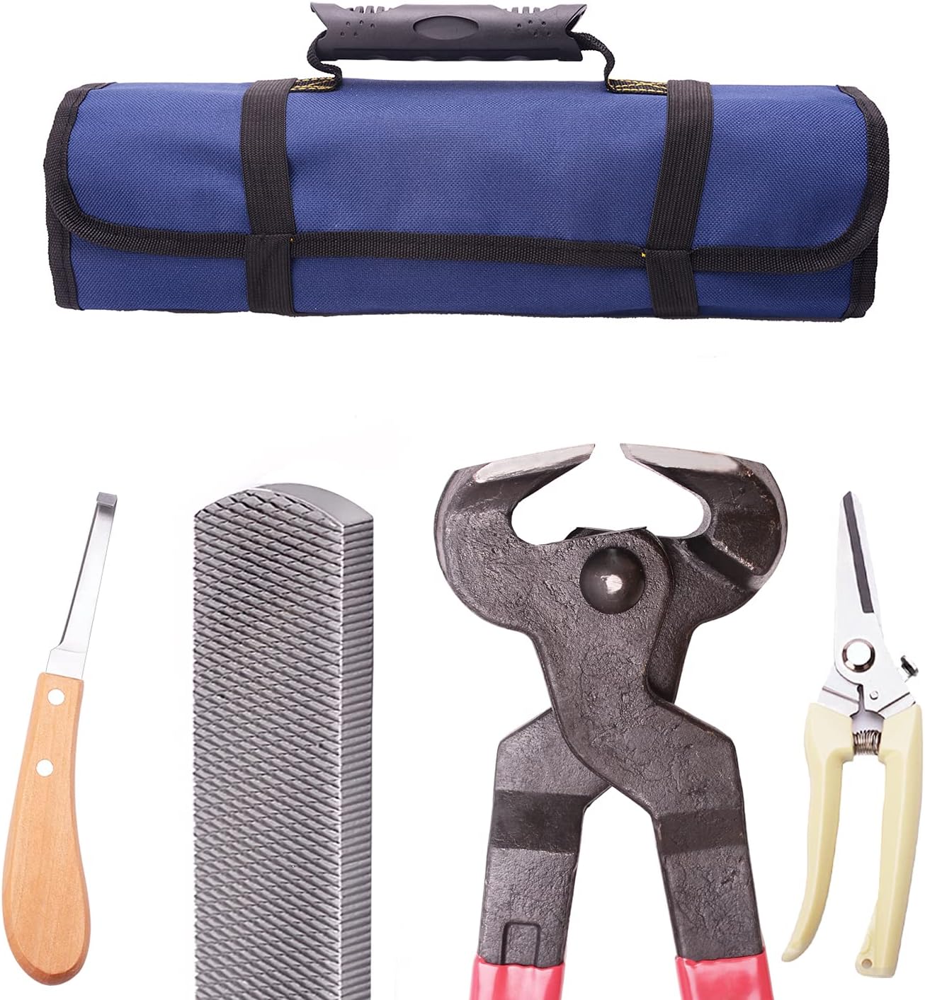 long river Horse Farrier Hoof Tool Kit（5 Piece） with Carry Bag Horse Equine Metal Shears Farriers Hoof Nipper Cutter Handle Knife Stable Supplies Professional Hoof Trimming Tools : Pet Supplies