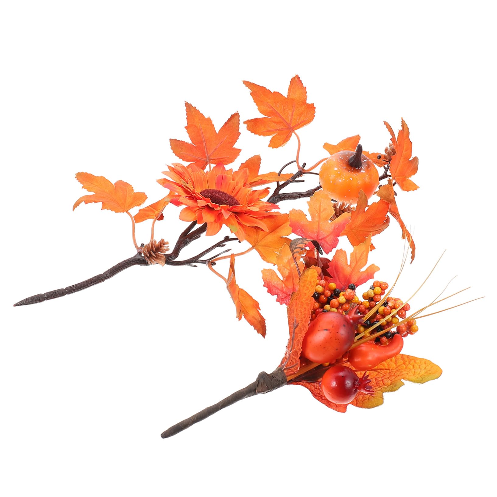 PRETYZOOM 8 STK Kürbis-Ahorn-Zweige herbstdeko Halloween Dekoration gefälschte Halloween-Pflanze künstliches Ahornblatt gefälschte Ahornblätter Kürbis -Kürbisblatt-Picks Plastik