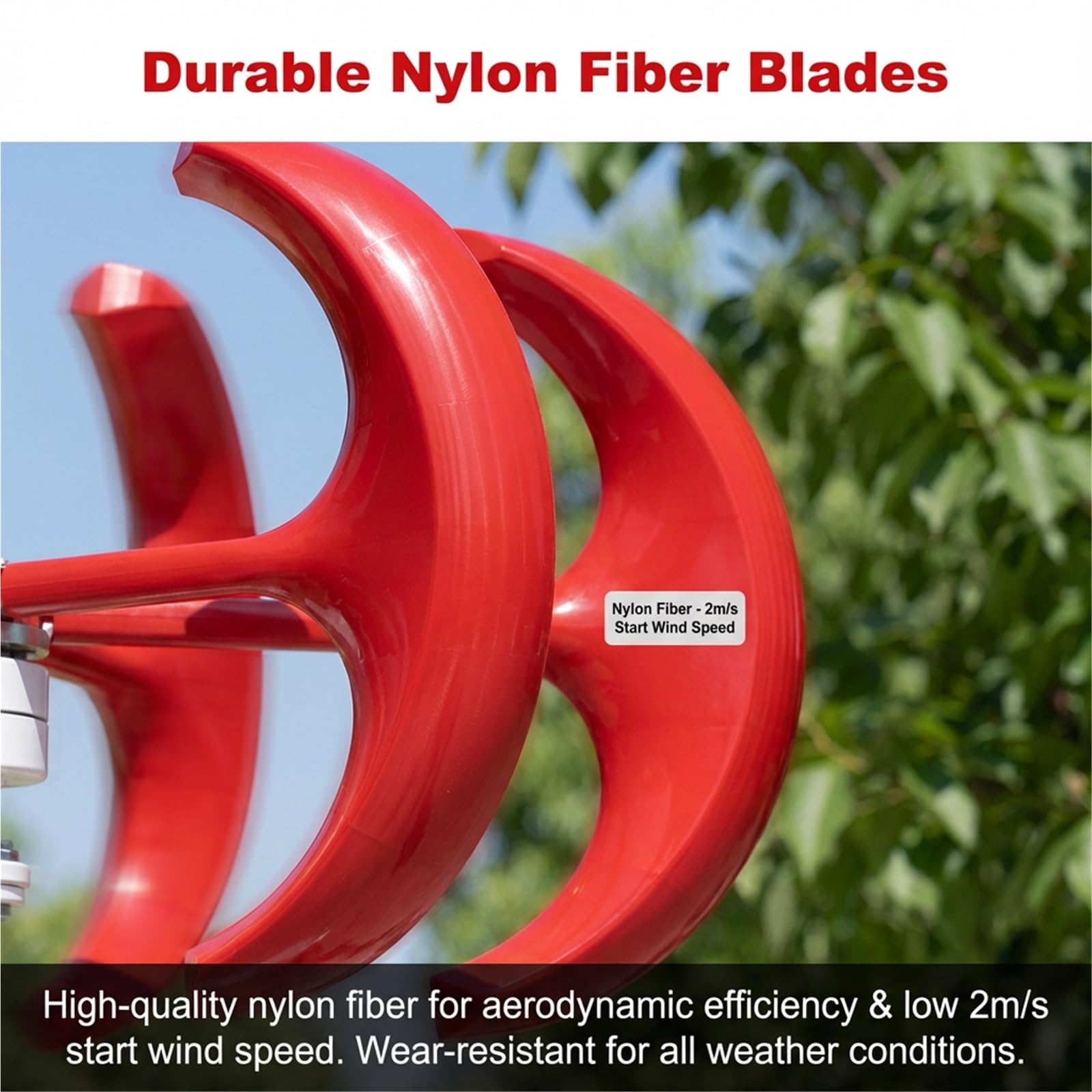 Wysokowydajny pionowy zestaw generatora turbiny wiatrowej z magnesem stałym i nylonowymi ostrzami do systemów zasilania domowego i poza siecią (24 V)