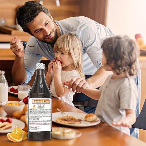 Miniatura 5 de Emulsión de Escocia, Aceite de Hígado de Bacalao para fortalecer el sistema inmunológico de tus hijos, Vitaminas A y D, Vitaminas E y B1, Suplemento